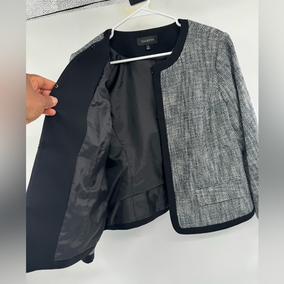Talbots grey blazer tweed jacket suit separate size 14 - Picture 2 of 11